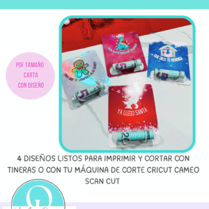 HOLDER MONEY / NAVIDAD / CHRISTMAS / 4 DISEÑOS / PNG / PDF TIJERAS / SVG / STUDIO / CRICUT / SCAN CUT / PORTRAIT / CAMEO