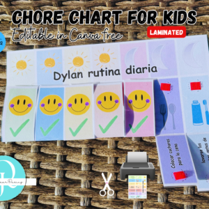 Tabla De Rutina Diaria para niños / EDITABLE DESDE CANVA GRATIS / ACTIVIDADES BASICAS PARA NIÑOS PUEDE EDITAR EN SU IDIOMA DE PREFERENCIA