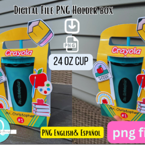 PNG Holder Cup Teachers / Vasos de 24 oz / Dia del Maestro / stickers decorativos / empaque de vasos