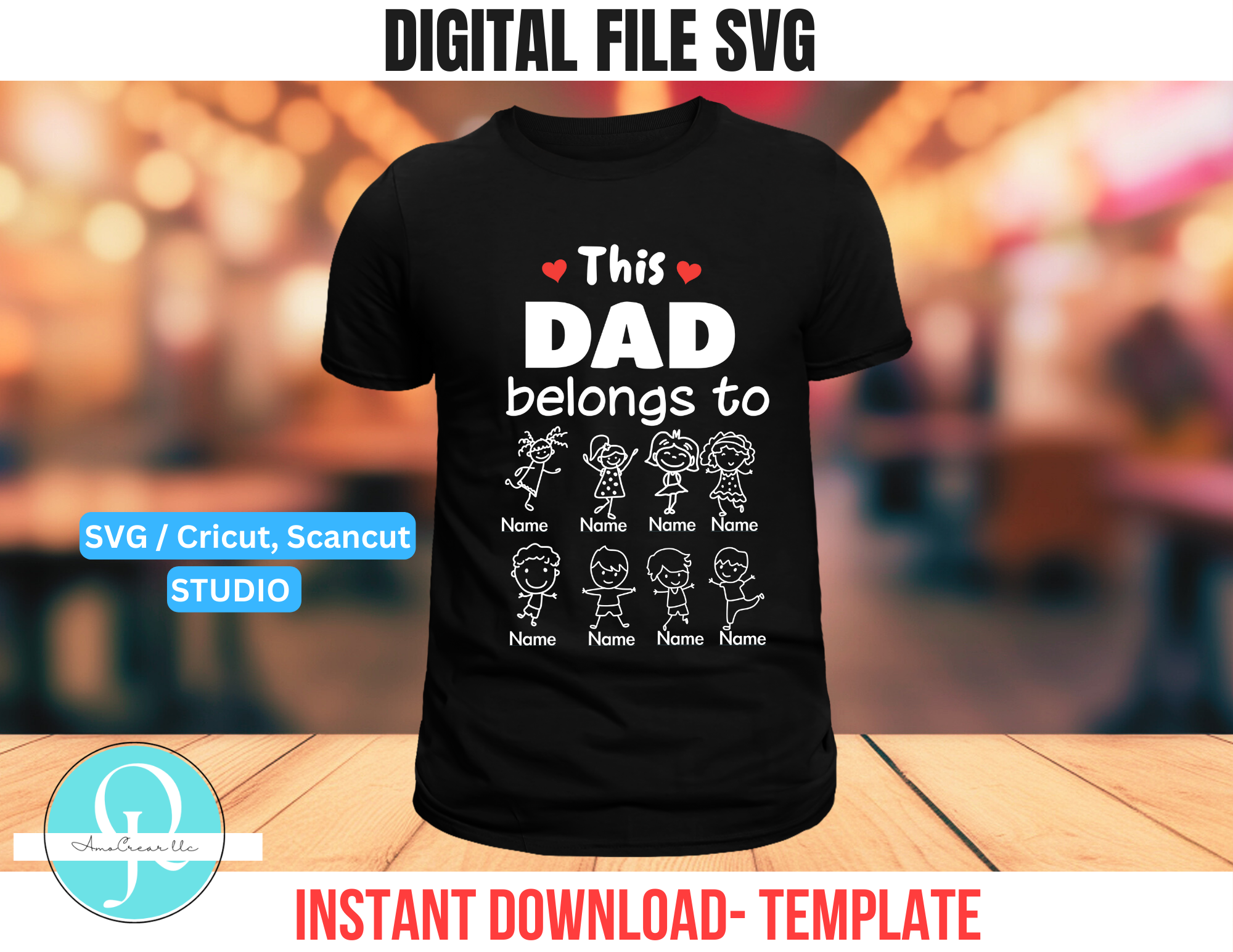 Este Papá pertenece a / svg / studio / english & español / archivo de corte / cricut / scan cut / cameo / digital file / fathers day - Imagen 2