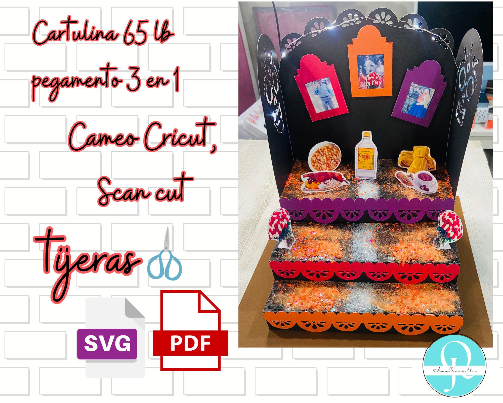 Altar Dia de Muertos archivo de corte SVG / Studio / PDF / Cricut / Studio / Scan cut / etc fácil de cortar - Imagen 3