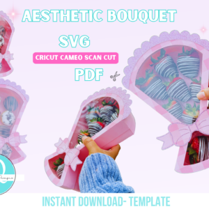 Caja ramo / Aesthetic Bouquet / SVG / CRICUT / STUDIO / PDF TIJERAS Valentines / Mother’s Day