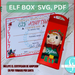 Caja ELF BOX / SVG/ PDF / STUDIO / INCLUYE CERTIFICADO DE ADOPCION / christmas