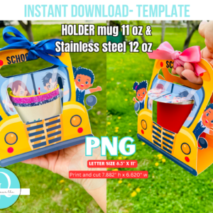 Autobus Holder / Mug 11 oz Staninless 12 oz / teachers day / digital file /  PNG / PDF / Teachers Day