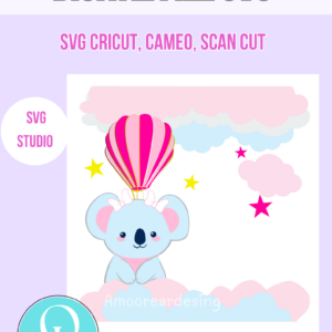 BABY FRAME KOALA / SVG / STUDIO / Cricut Cameo, Scan cut, DIGITAL FILE / UNIXES / BABY SHOWER