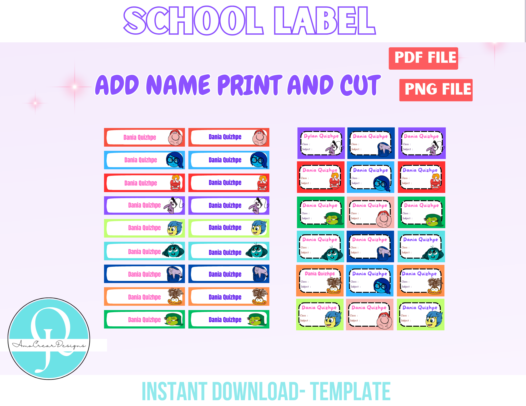 School Label / png / pdf / inside out