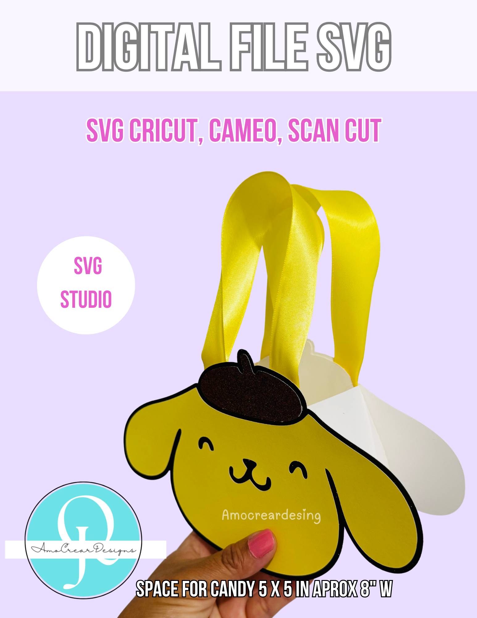 POMPOM CANDY BASKET / SVG / STUDIO / Cricut, Cameo, Scan cut, Digital File / BIRTHDAY