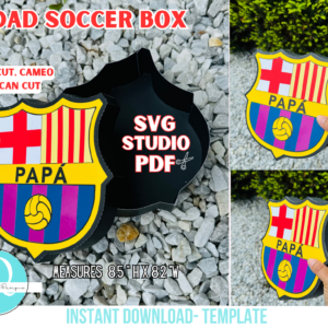 Dad Soccer Box / fathers day / SVG / STUDIO / PDF , ARCHIVO DE CORTE Cricut, Cameo , Scan cut etc