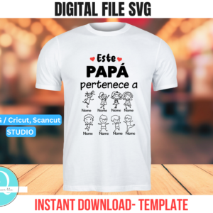 Este Papá pertenece a / svg / studio / english & español / archivo de corte / cricut / scan cut / cameo / digital file / fathers day