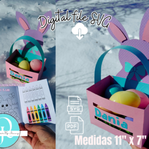 Easter Canasta SVG / Easter Treats box svg / coloring book incluido / Cricut / Studio Cameo / Scan Cut / PDF / PNG Descarga instantanea