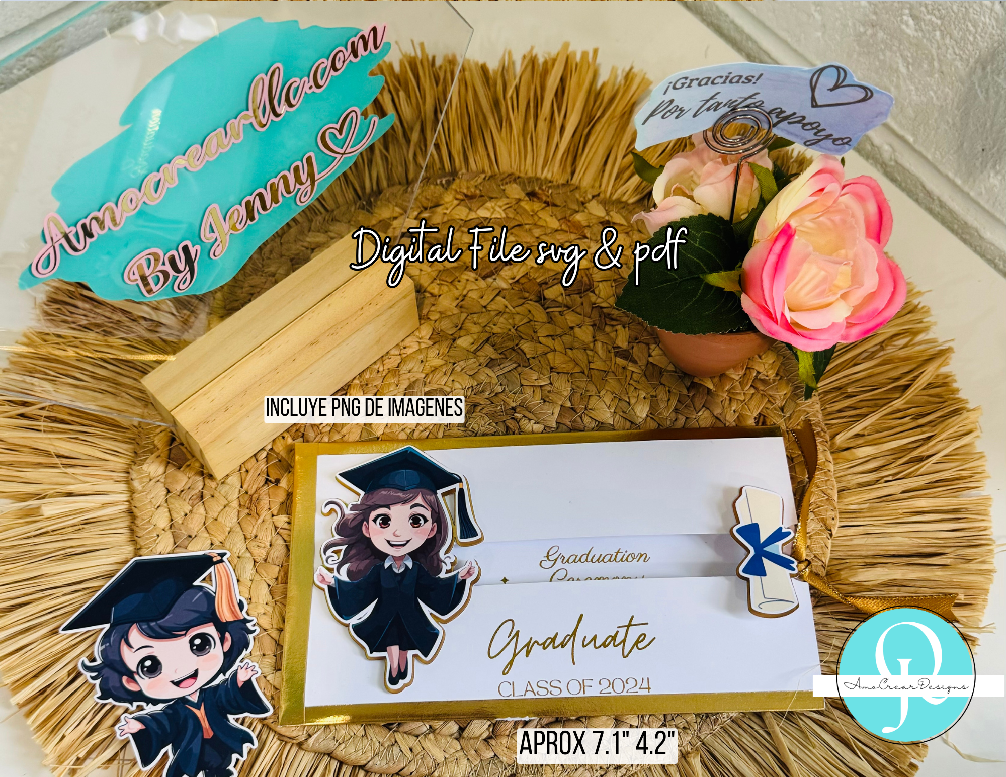 Invitacion Graduacion Temple SVG / PDF Cricut / Studio / Cameo / Scancut tijeras - Imagen 2