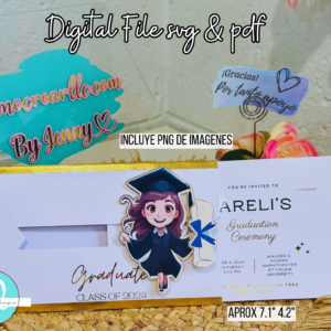 Invitacion Graduacion Temple SVG / PDF Cricut / Studio / Cameo / Scancut tijeras