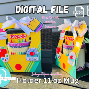 Holder Mug Bundle dia del MaestroSVG / PNG / PDF Cricut, Studio, Scancut / Holder para tazas de 11 oz / Digital File Dia del Maestro, Teachers Day