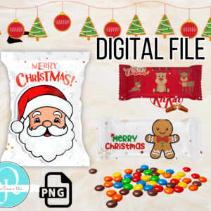PACK CHRISTMAS ENVOLTURAS , PNG , 3 PNG / 3 pdf /PARA ENVOLVER GOLOSINAS EN NAVIDAD / DIGITAL FILE / kitkat / m&ms / chips bag