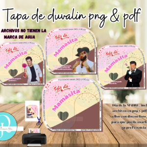 Duvalin Mamasita / Paquete de 4 tapas en PNG & PDF listo para imprimir / Mothers Day / digital file