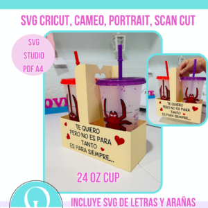 PAREJA HOLDER SPIDER CUPS 24 oz / Valentines Day / holder de pareja 24 oz / SVG / STUDIO / PDF / Cricut / Cameo / Scancut