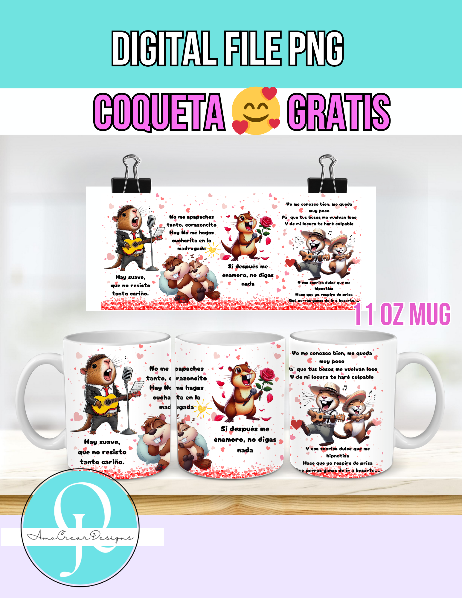 COQUETA PNG / TAZA 11 OZ / DIGITAL FILE /