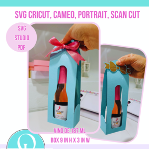 EMPAQUE DE VINO / PACKING WINE / 187 ML / SVG/ PDF / STUDIO / CRICUT / CAMEO / SCAN CUT / DIGITAL FILE