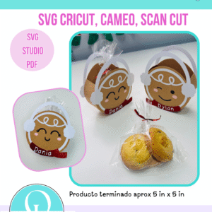 GALLETAS DE JENGIBRE / CANASTA PARA DULCES O GALLETAS CHRISTMAS NAVIDAD / GINGER BREAD FACE BASKET / SVG CRICUT / STUDIO CAMEO / PDF PRINT TIJERAS / DISEÑO DIGITAL