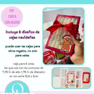Cajas para velas 6 pdf listos para imprimir con diseños de cajas de Navidad / Christmas / pdf / tijeras