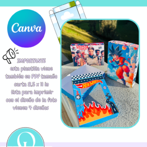 CAJA EDITABLE EN CANVA / VALENTINES INCLUYE 4 DISEÑOS / DIGITAL FILE /