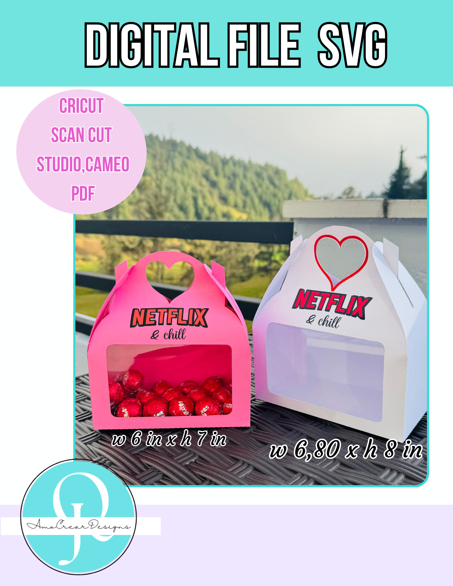 NETFLIX LONCH BOX / SVG / CRICUT / CAMEO STUDIO / SVG SCAN CUT / PDF TIJERAS / DIGITAL FILE DESCARGABLE