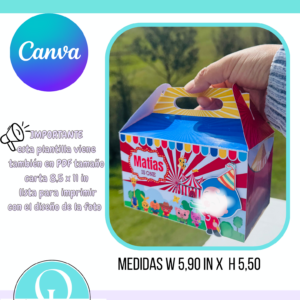 LUNCH BOX EDITABLE / CANVA / INCLUYE PDF DE DISEÑO / DIGITAL FILE / DESCARGA INSTANTANEA / BIRTHDAY PARTY /